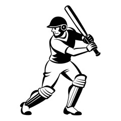Dynamic Cricket Batsman Vector Art Elevate Your Design Game