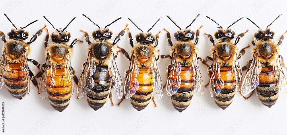 Poster the hive a close-up view of the life cycle of bees generative ai
