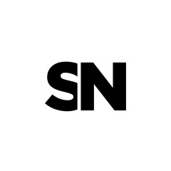 Letter S and N, SN logo design template. Minimal monogram initial based logotype.