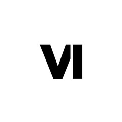 Letter V and I, VI logo design template. Minimal monogram initial based logotype.