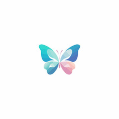 Cute butterfly logo design vector illustration template