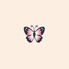 Cute butterfly logo design vector illustration template