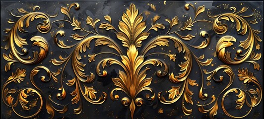 Golden Decorative Pattern An Artistic Display of Intricate Designs Generative AI