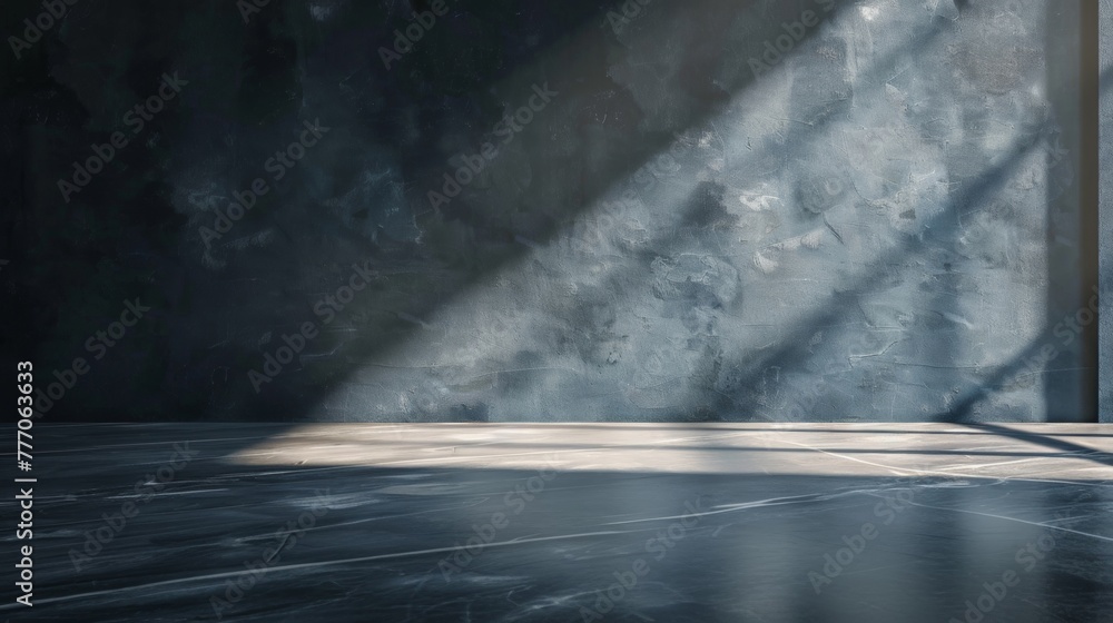 Aufkleber sunlight casts sharp shadows on a dark textured wall, creating a dramatic effect.