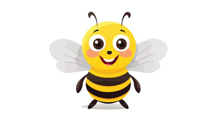 Cartoon bee character isolated on white background