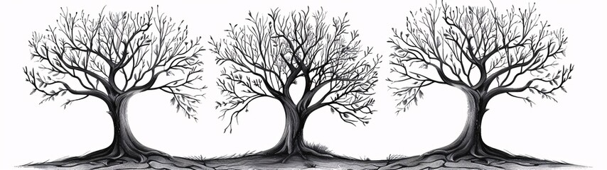 The Tree of Life A Black and White Illustration Generative AI