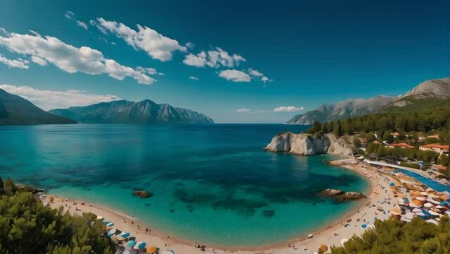 magnificent Becici beach in Montenegro