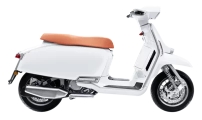 Stickers meubles Scooter Side view white retro scooter