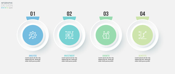 Infographic template business concept with step.
