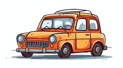 Cartoon car character needing repair. vector illustration