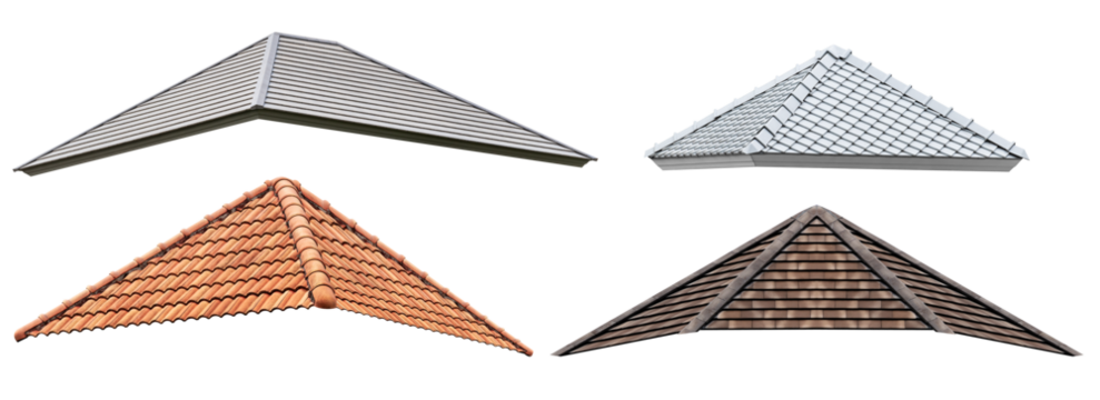 Collection set mockup roof with tile pattern