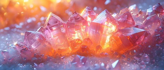 Creating visually striking textures with a digital painting of vibrant crystals refracting light. Concept Digital Painting, Vibrant Crystals, Refracting Light, Textures, Visually Striking