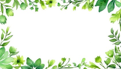 Immerse yourself in nature with our watercolor green floral frame mockup