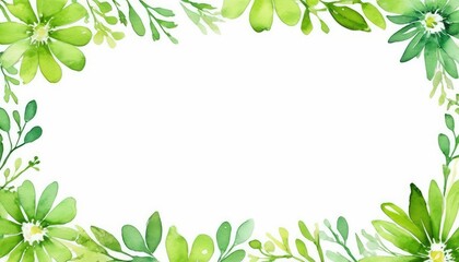 Immerse yourself in nature with our watercolor green floral frame mockup