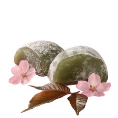 Two doughnuts adorned with flowers on a transparent backdrop