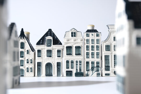 Porcelain model house set up as the european old town.