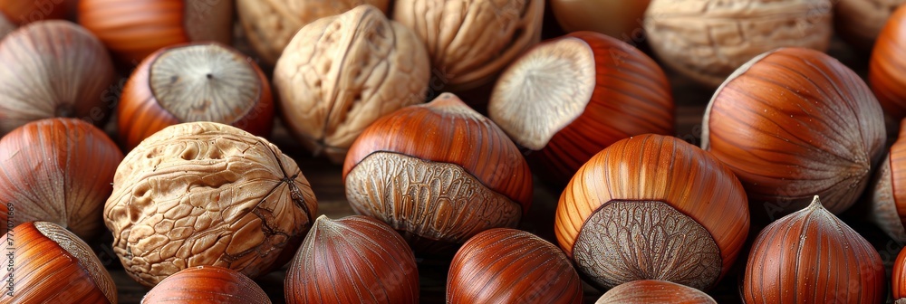 Aufkleber assorted nuts creating a beautiful natural background scene for diverse culinary concepts