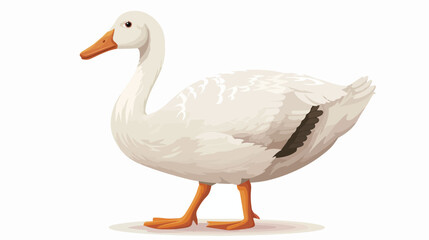 Cartoon goose isolated on white background flat vector