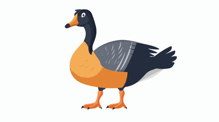 Cartoon goose isolated on white background flat vector