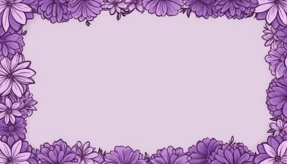 Embrace elegance with our artistic purple floral frame drawing. Customize the area with your content, creating a regal backdrop