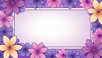 Embrace elegance with our artistic purple floral frame drawing. Customize the area with your content, creating a regal backdrop