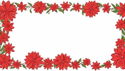 Evoke warmth with our vibrant red floral frame drawing. Custom space awaits your content, infusing energy into your design