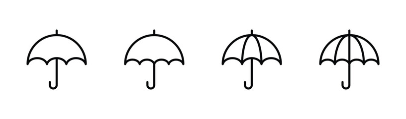umbrella icon set vector - obrazy, fototapety, plakaty