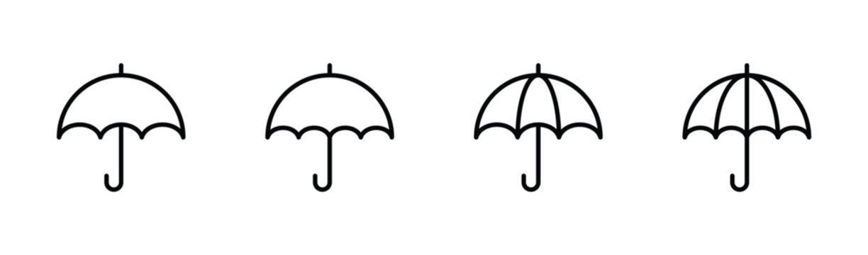 umbrella icon set vector