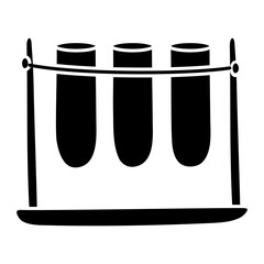 An editable design icon of sample tubes, lab apparatus

