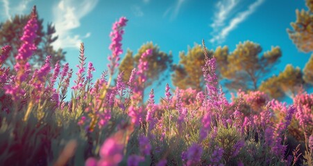 Fototapeta na wymiar Blossoming Dreams A Vivid Imagination of a Flower-Filled Field Generative AI