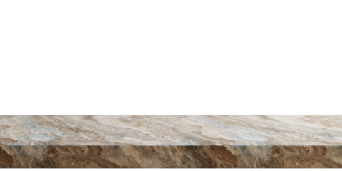 Marble table top isolated on transparent background 3d PNG