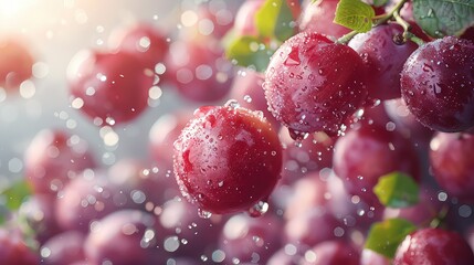 Glistening grapes with water droplets - obrazy, fototapety, plakaty