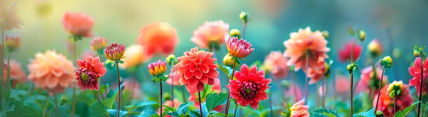 Blossoming Beauty A Vibrant Garden Generative AI - obrazy, fototapety, plakaty
