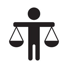 Ethics icon, Core ethical value of any business company symbol. Morality and integrity with trust in principle vector. Corporate justice scale in equilibrium sign. 