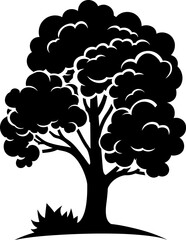 Fototapeta premium Big tree silhouette icon in black color. Vector template design.