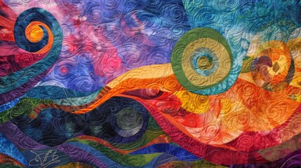 Dazzle your audience with this oneofakind patchwork quilt sky image where swirling clouds and vibrant hues come together to form a . . - obrazy, fototapety, plakaty
