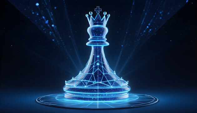 Chess Queen symbol of power luxury abstract polygon
