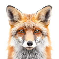 Wild fox on transparent background. Generative ai design art.