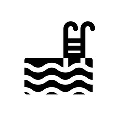 Pool icon solid style vector