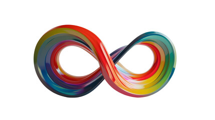Rainbow-colored infinity symbol of autism awareness, white background