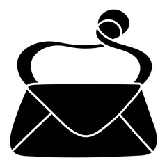 A colored  design icon of handbag

