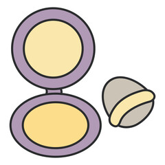 A trendy design icon of face powder

