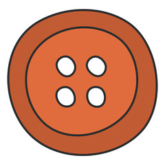 A trendy design icon of sewing button

