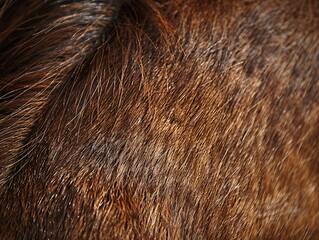 The Majestic Brown Horse A Close-up View of Its Groomed Coat Generative AI