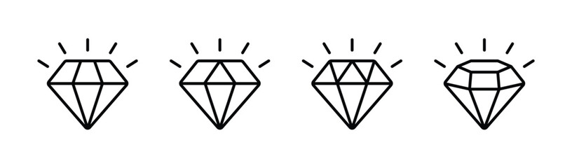 diamond icon set vector	