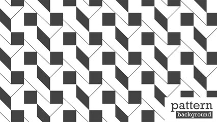 This is a geometric, abstract shape  seamless pattern in black on a white background. vector illustration. monochrome and modern style.