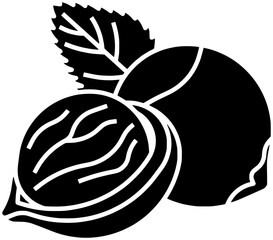 walnut illustration hazelnut silhouette pecan logo nut icon healthy outline cashew food seed leaf almond branch snack tree leaves shape plant pistachio diet for vector graphic background