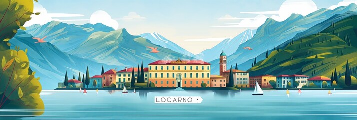 Captivating view of Locarno by Lake Maggiore, perfect for tourism and cultural exploration content.