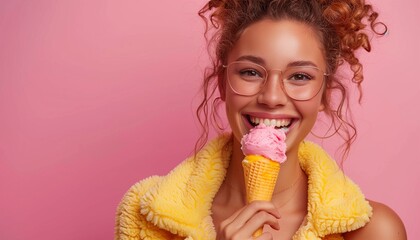 woman eating ice cream
