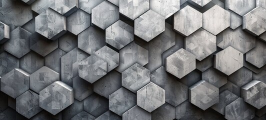 Modern Architecture Geometric Patterns on Concrete Wall Generative AI